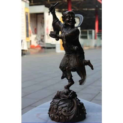 Fast shipping USPS to USA S0050 China Pure Bronze Copper Feng Shui Myth Figure kuixing Kui Xing God Art Statue