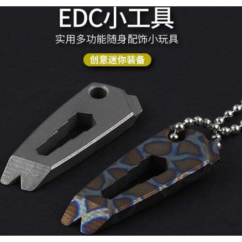 EDC Titanium Alloy Mini EDC Keychain Multi Pocket Tools Outdoor Bottle Opener For Camping Hiking EDC Tools