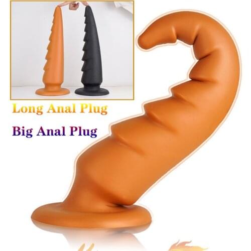 In-Depth Soft Dildo And Sucker Giant Long Anal Butt Plug Couple Sex Shop G Spot Prostate Massage Anal Dilator BDSM Anal Sex Toy