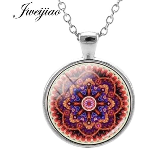 JWEIJIAO Henna Indian Toalla Mandala Charms Necklace Pendant Chokers For Woman Girls Bohemian Yoga Jewelry HN409