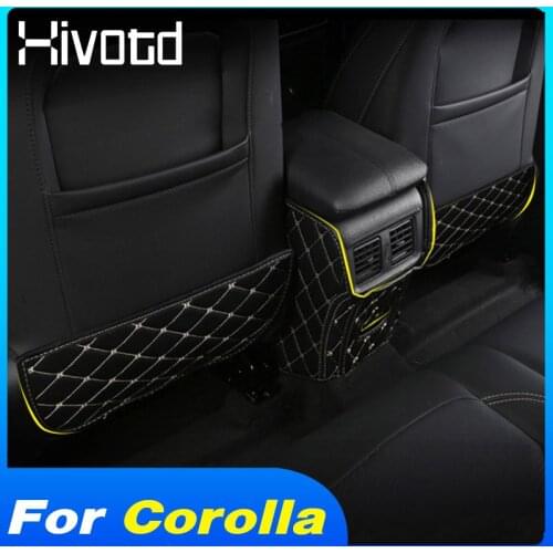 Hivotd Rear Seat Anti-Kick Mat Interior Protection Cushion Anti-Dirty Pad Car Styling Parts For Toyota Corolla 2019 2020 2021