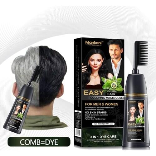 MANKANI 200mL Natural Organic Plant Extract Hair Color Cream 100% Cover White Hair With Comb Applicator Hair Dye