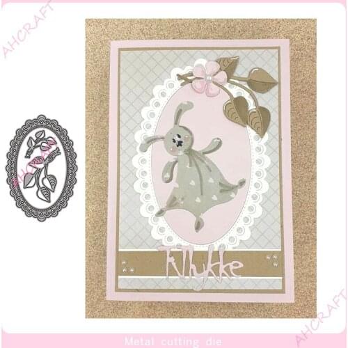 Oval Flower Border Metal Cutting Dies for DIY Scrapbooking Photo Album Decorative Embossing PaperCard Crafts Die2021