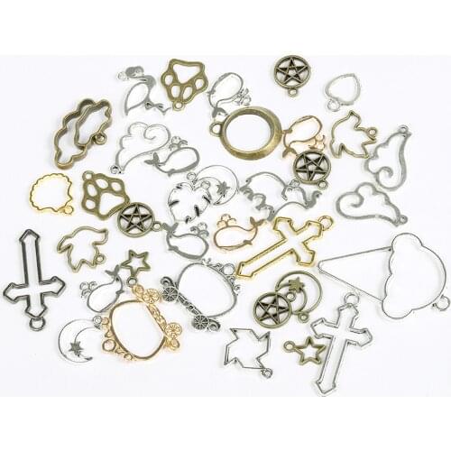 50g 100g DIY Metal Mixed Animals Frame Charms Pendants for Epoxy Resin Silicone Mold Geometric Jewelry Accessories Making