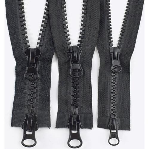 2pcs 60-300cm 5# 8# 10# Double Slider Resin Zipper Open-End Auto Lock Zip for Jacket Tent Sewing Zippers DIY Garment Accessories