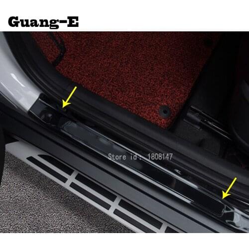 For Hyundai Kona Encino Kauai 2017 2018 2019 2020 Car Sticker Threshold Strip Trim Door Scuff Plate External Pedal Moulding 4pcs