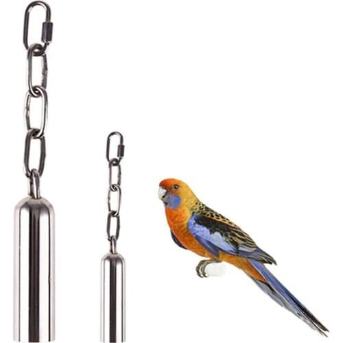 Stainless Steel Pet Bird Toys Parrot Toys Hanging Bell Bird Parrot Cage Bite Toy Squirrel Parrot Birds Swing Stand Toys Bells