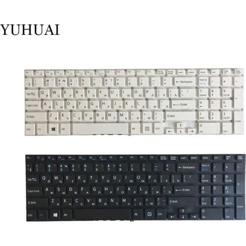 NEW Russian RU Keyboard for Sony VAIO SVF152A29M 149239831 White black keyboard