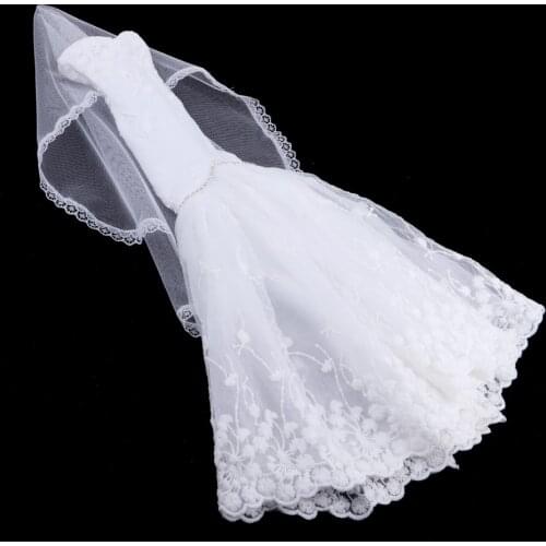 Dress + Veil/ Doll Party Dress Evening Gown Skirt Clothing Outfit Accessories For 1/3 BJD Dolls 60cm Girl Doll Dress