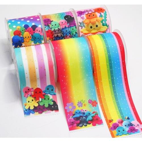 DIY Handmade Materials Printed Grosgrain Ribbon 50 Yard Per Size 53878