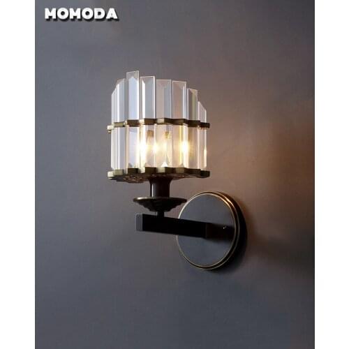 Luxury K9 Crystal Wall Lamps Bedroom Bedside Modern Brass Lights for Living Room Corridor Loft Indoor LED Wall Sconce Lightings