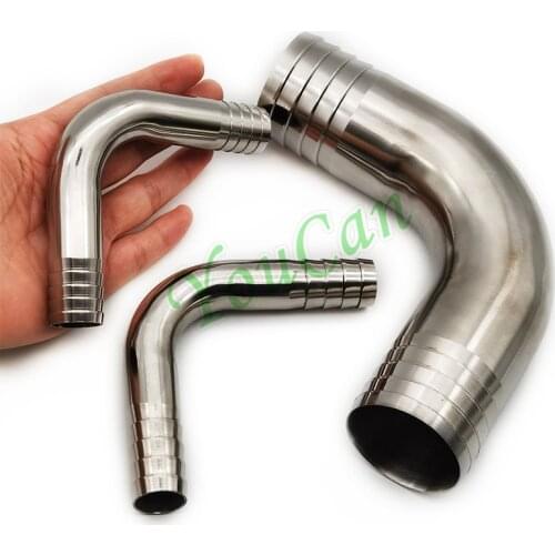 Stainless Steel 19mm 25mm 32mm 38mm 45mm 51mm 57mm 63mm 76mm 89mm 102mm OD Hose Barb Elbow Sanitary 90 Degree Elbow Pipe Fitting