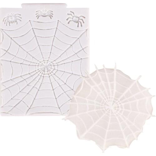 Halloween Silicone Mold Spider Web Fondant Mould Cobweb Cake Decorating Tools Chocolate Gumpaste Molds Baking Tools for Cakes