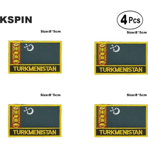 Turkmenistan Rectangular Shape Flag Iron on Saw on Patches Embroidered Flag Patches National Flag Patches for Clothing