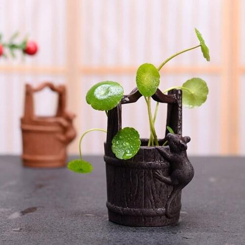 Creative Personality Bucket Purple Sand Tea Can Raise Handmade Small Flower Decoration Hydroponic Flower Mini Ornaments