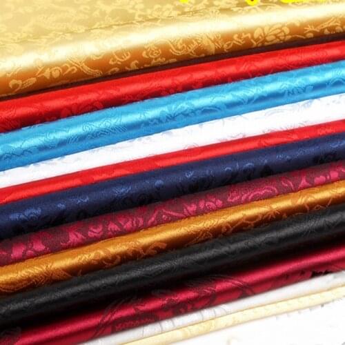 Dragon pattern jacquard cotton silk satin fabric by the meter for cheongsam dress Practice clothes soft vintage brocade cloth