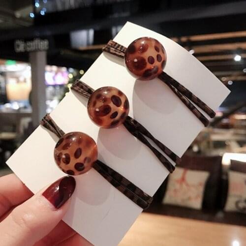 Acrylic Leopard Head Rope Ice Cracked Ball Fashion Simple Hair Ring Headgear High Elastic Cover Rubber Band Hair Ties Woman