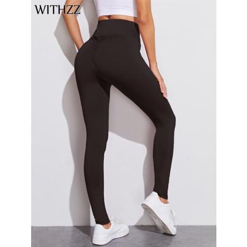 WITHZZ Womans Pants Behind Sexy Leggings Women Leggins Elbows For Fitness Legins Workout Jeggings Tayt Sportleggings