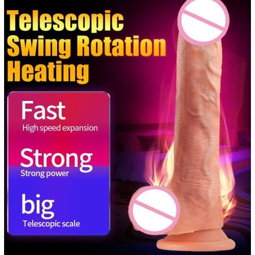 Dildos for Women Automatic Telescopic Heating Turn Dick Remote Realistic Dildo Vibrator Adult Erotic Sex Toys Penis for Women