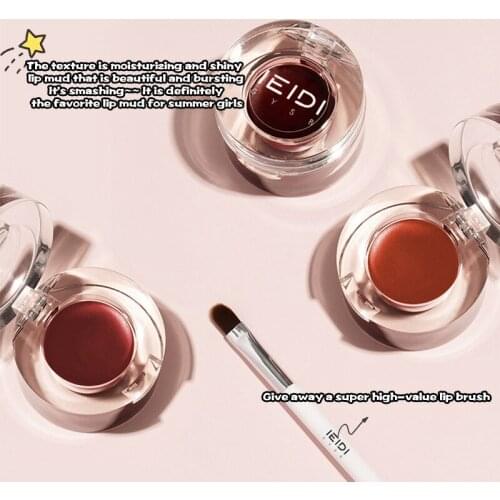Wine Heart Lipstick Canned Lip Mud Mirror Long Lasting Waterproof Moisturizing ​Lip Makeup Cosmetic TSLM1