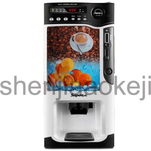 1pc Smart coin-operated commercial instant coffee machine hot and cold coffee machine milk tea juice beverage machine 220v 820w