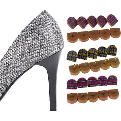 10pcs = 5 Pairs Brown High Heel Shoes DIY Repairs Tips Pin Dowels Lifts Replacement High Qualiy