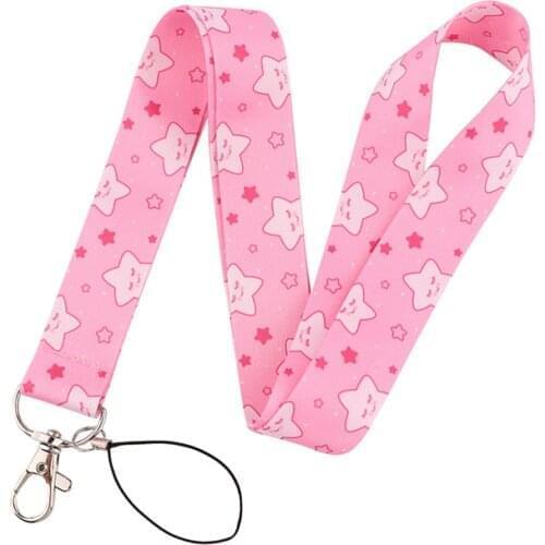 10pcs Little pink star Classical Style Lanyard For keys The 90s Phone Working Badge Holder Neck Straps With Phone Hang webbings