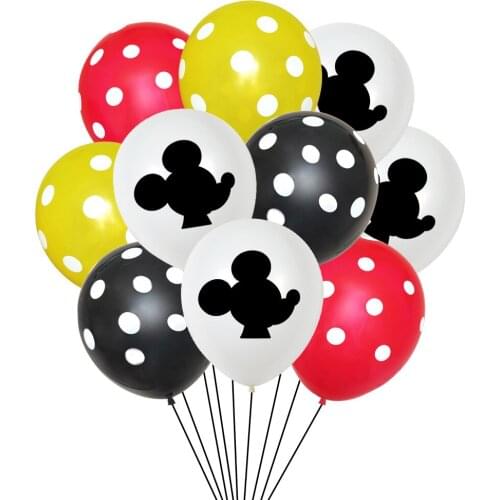 10pcs Mickey Mouse Party Latex Balloons Adult Birthday Party Decorations kids Globos Cumpleanos Infantiles Baby Shower Supplies