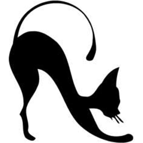 12.5cm*14.3cm Animl Pets Cat Fashion Motorcycle Decor Car Sticker Vinyl Decal Black/Silver S3-6307