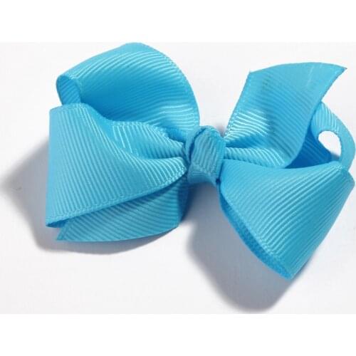 120pcs/lot 7.6cm 30 colors Cute Grosgrain Ribbon Flower Hair Bows with Clips Kids Boutique Threaded Ribbon for Hair Accessories