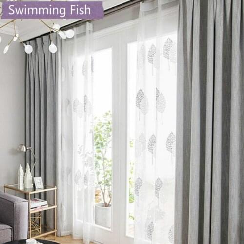 2018 Solid Blackout Curtain Living Room Bamboo Cotton Fabric Curtains for Bedroom Cortina Window Door Treatment Blind Customized