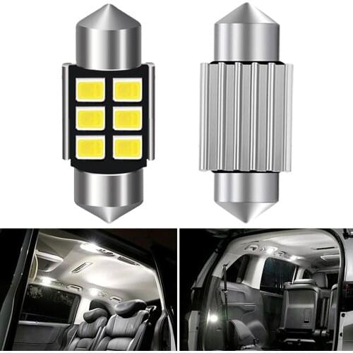 2x C5W LED CanBus bulb Festoon 31mm 36mm 39mm 42mm SMD 2835 Led Interior light Festoon Reading Dome License 6000K White 12V