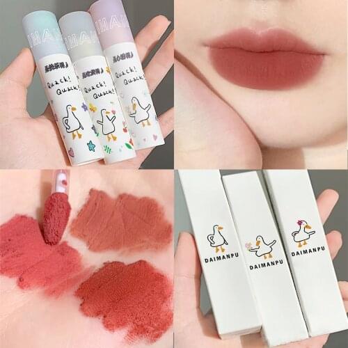 6 Color Little Duck Lip Mud Lip Glaze Velvet Natural Matte Liquid Lipstick Glaze Waterproof Long Lasting Lip Makeup Cosmetic