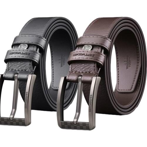 Brand New High Quality Leather Luxury Strap Business Belts For Men Fashion Classice Vintage Pin Buckle Male Formal Suit Belts