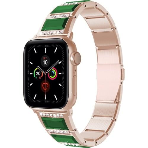 Luxury Jewelry diamond strap Compatible with Apple watch 44mm 42mm 40mm 38mm Stainless steel strap for iwatch 6 5 4 3 2 SE band