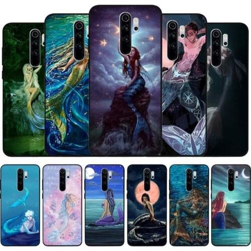 Mermaid Legend black Silicone Phone Case For Redmi note 9 8 7 Pro S 8T 7A Cover