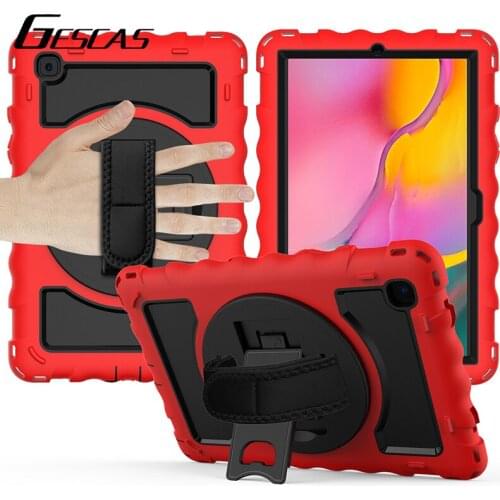 GESCAS Tab Case For Tab A7T505 Shoulder Strap Hand Strap 360 Degree Silicone Built-in Kickstand Multifunctional Tablet PC Case