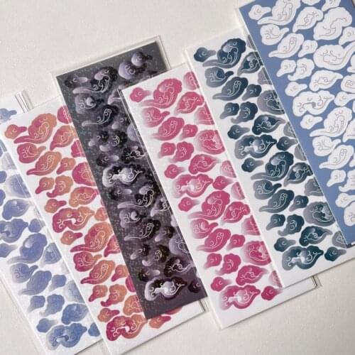 Chinese Style Color Auspicious Clouds Cute Stickers Blingbling Laser Paster Stationery Creative DIY Decorative Sticker labels