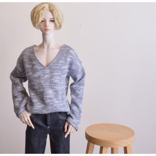 D03-P358 children toy BJD DD SD MSD 1/4 1/6 1/3 uncle dolls clothes Loose knit base coat V-neck sweater 1pcs