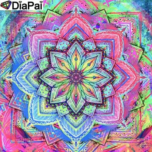 DiaPai 5D DIY Diamond Painting 100% Full Square/Round Drill "Colored flower" Diamond Embroidery Cross Stitch 3D Decor A23441