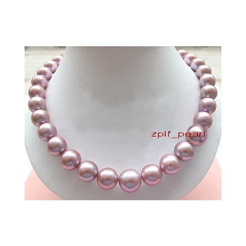 Elegant 11-12mm round south sea lavender pearl necklace 18">Selling jewerly free shipping