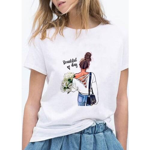 Modern Mom Beautiful Day Printed T Shirts Women Streetwear Vintage Tshirt Short Sleeve Fun Harajuku Clothes