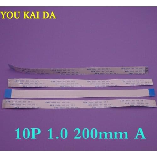 5pcs/lot New 10pin FFC FPC flat flexible cable 1.0mm pitch 10 pin Forward Length 200mm Width 11mm 10p Ribbon Flex Cable