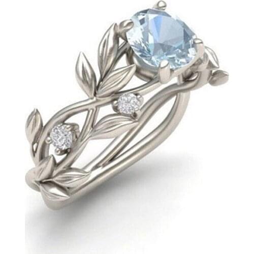 Best Selling Crystal Flower Bean Leaf Shape Finger Ring Alloy Ring for Women and Girls Wedding Party Fashion Jewelry Gift