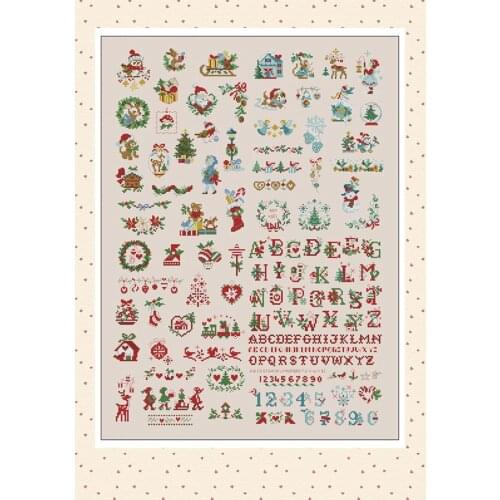 Customized Embroidery Christmas in Paris Modern Cross Stitch Patterns UK with 100% Cotton Flosses & Free Shipping for Wall Decor