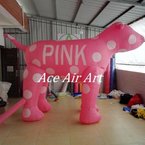 Customized inflatable animal decoration pink inflatable dog for advertising