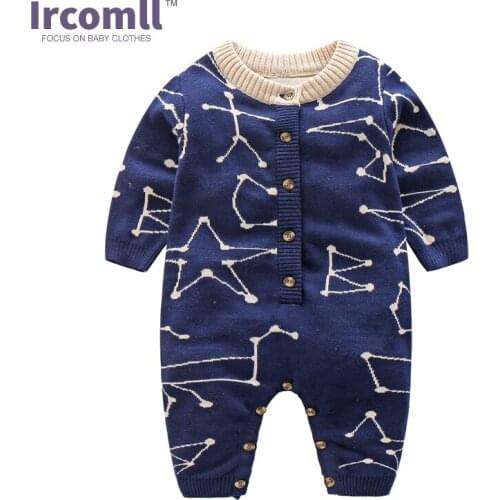 Ircomll High Quality Newborn Baby Autumn Romper Baby Girl Long Sleeve Cotton Knitted Sweater Childrens Clothes Outwear Christma