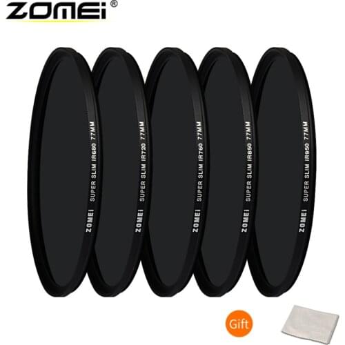 Zomei Infrared IR filter kit 680nm 720nm 760nm 850nm 950nm IR filter 37mm 49mm 52mm 58mm 67mm 72mm 82mm for SLR DSLR camera lens