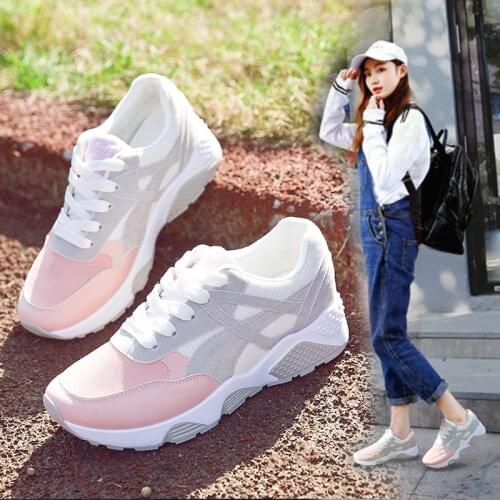 Women Sneakers Breathable Outdoor Walking Shoes Woman Mesh Casual Shoes Pink Lace-Up Ladies Shoes 2020 hot slae Female Sneakers