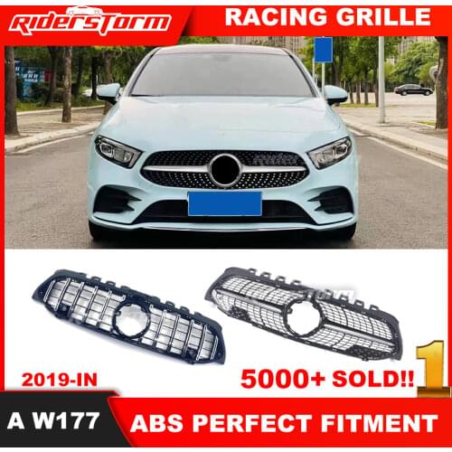 2019 New A Class W177 Amg diamond Grille Front Bumper Racing Car Styling For mercedez benz A200 Sports Sedan front grill